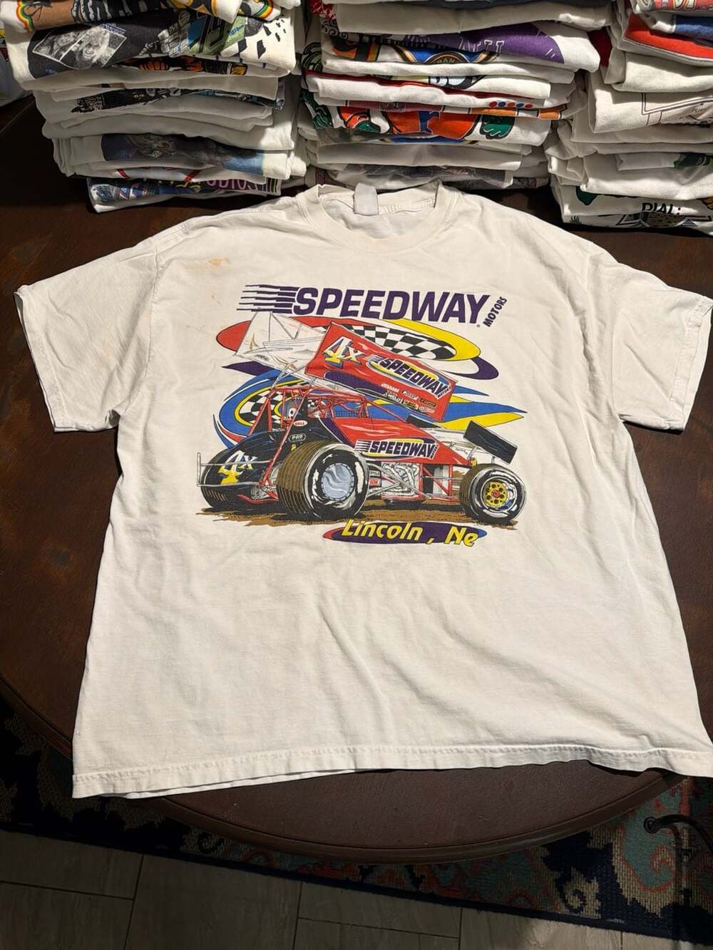 Vintage Speedway Motors Lincoln NE Sprint Car Racing Tee Hanes Beefy XL